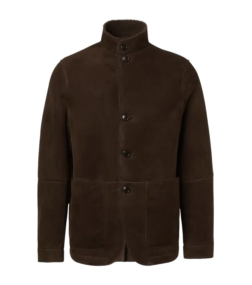 Zegna Il Conte shearling-trimmed suede jacket