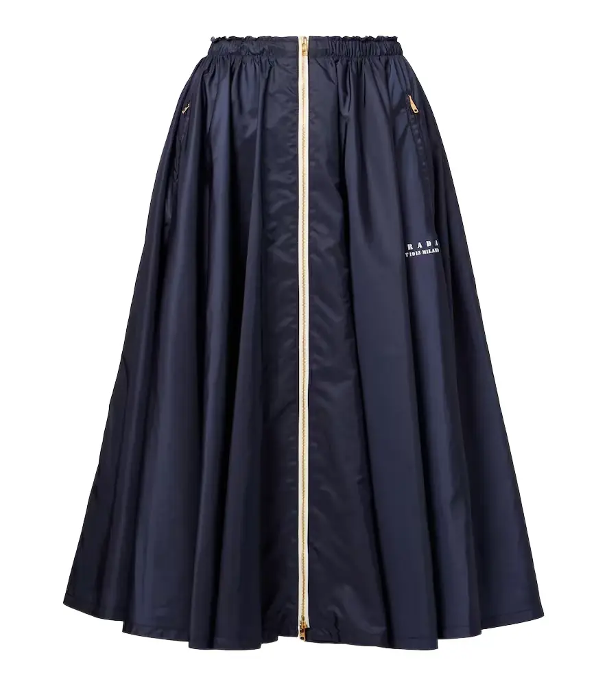 Prada Re-Nylon zip-up midi skirt