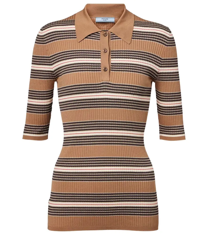 Prada Cotton-blend polo sweater