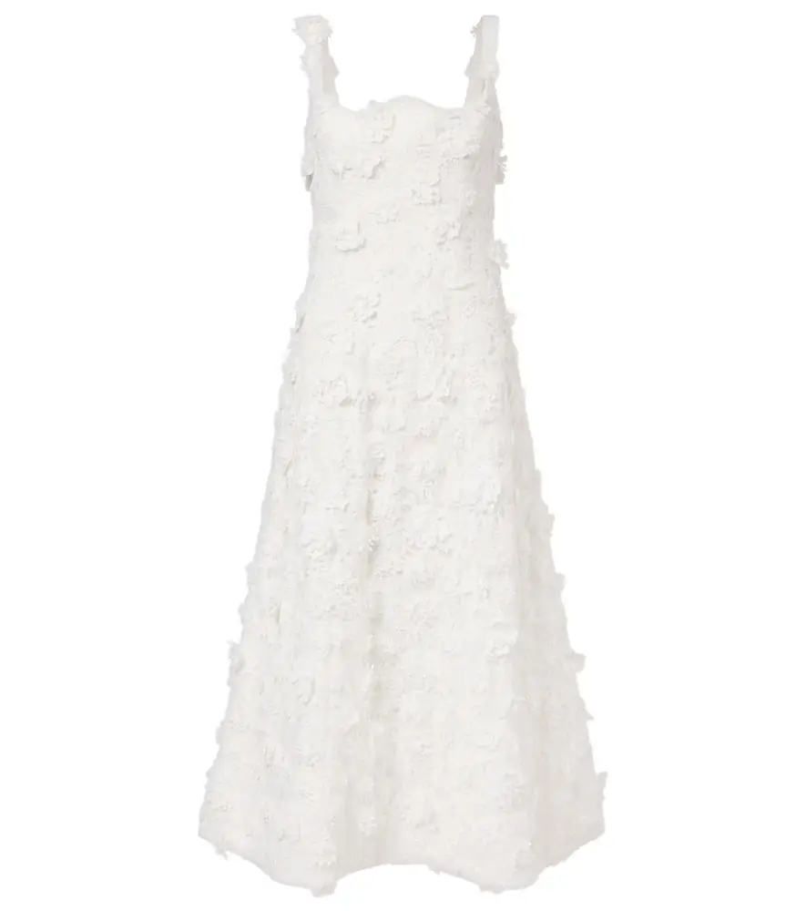 Leo Lin Odette floral-appliqué lace cocktail dress
