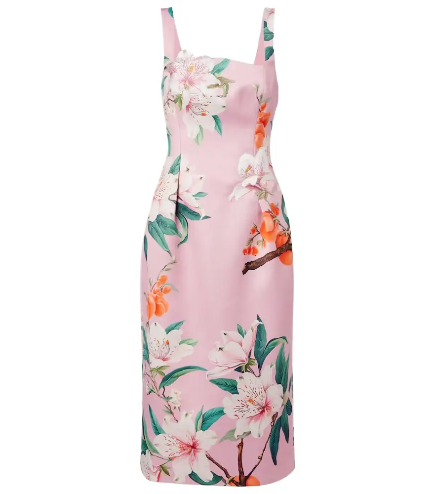 Leo Lin Larissa floral satin midi dress