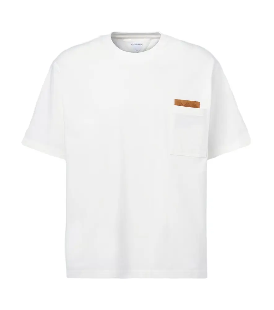 Bottega Veneta Suede-trimmed cotton jersey T-shirt