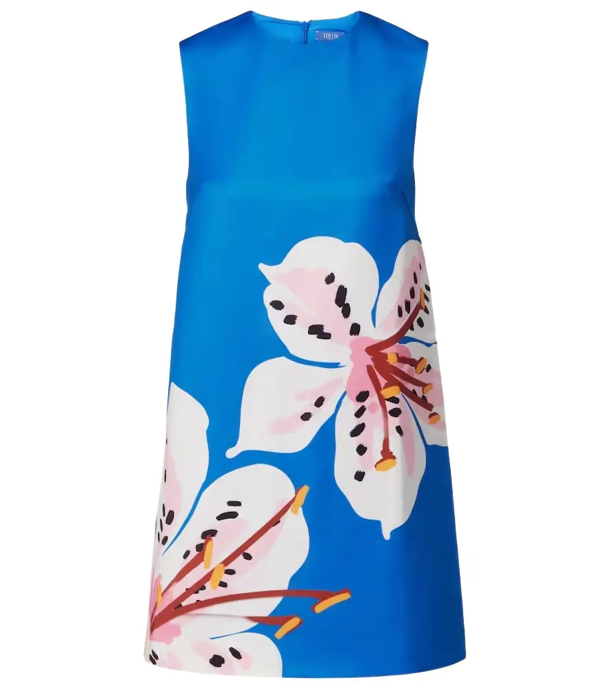 Leo Lin Yvonne floral satin minidress