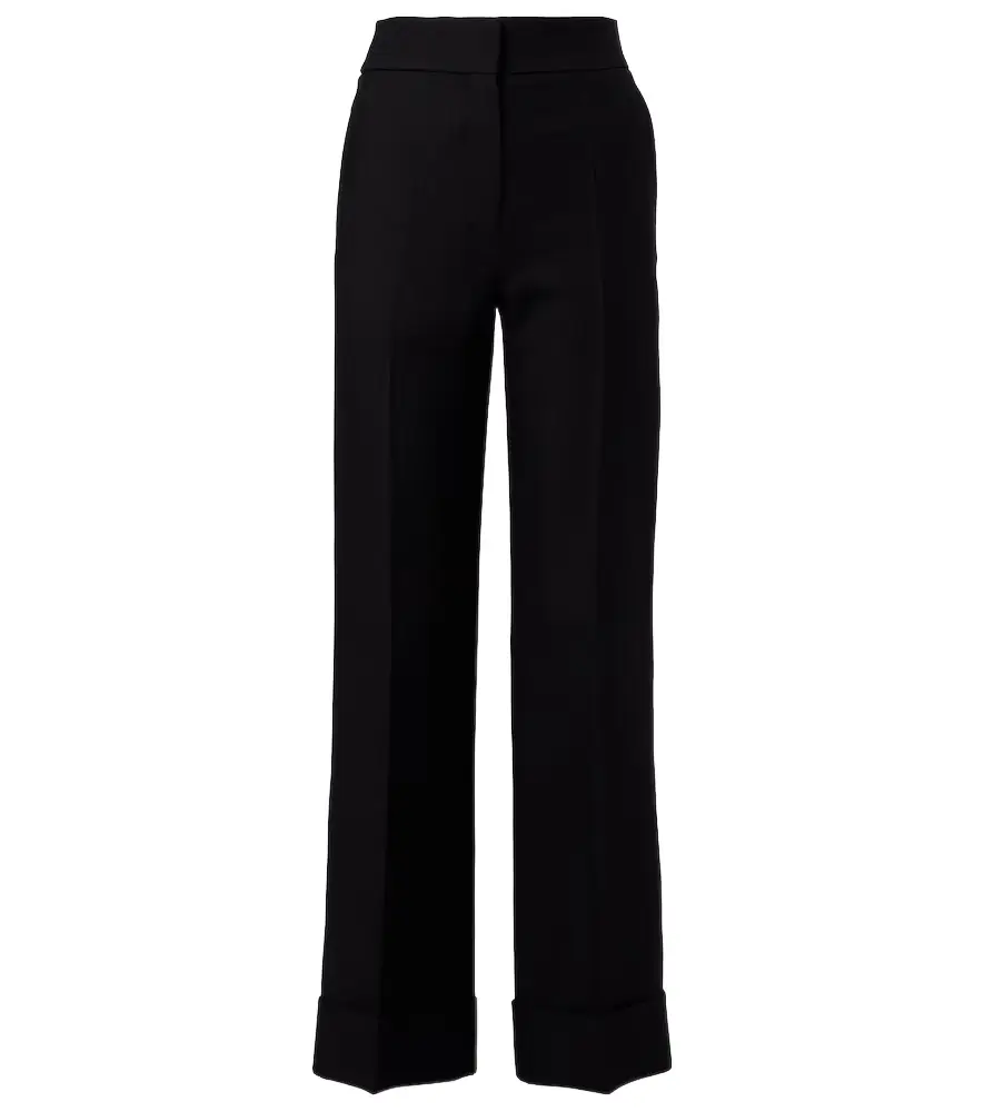 Valentino Wool and silk wide-leg pants