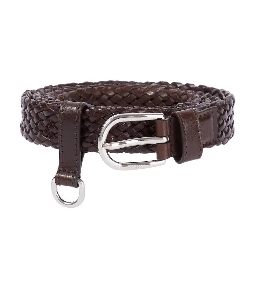 Prada Braided leather belt