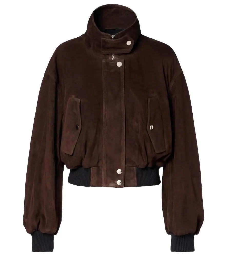 Nour Hammour Briar suede bomber jacket