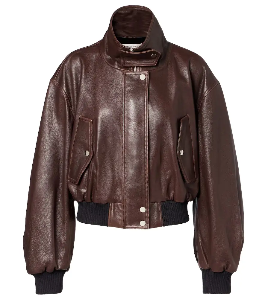 Nour Hammour Briar leather bomber jacket