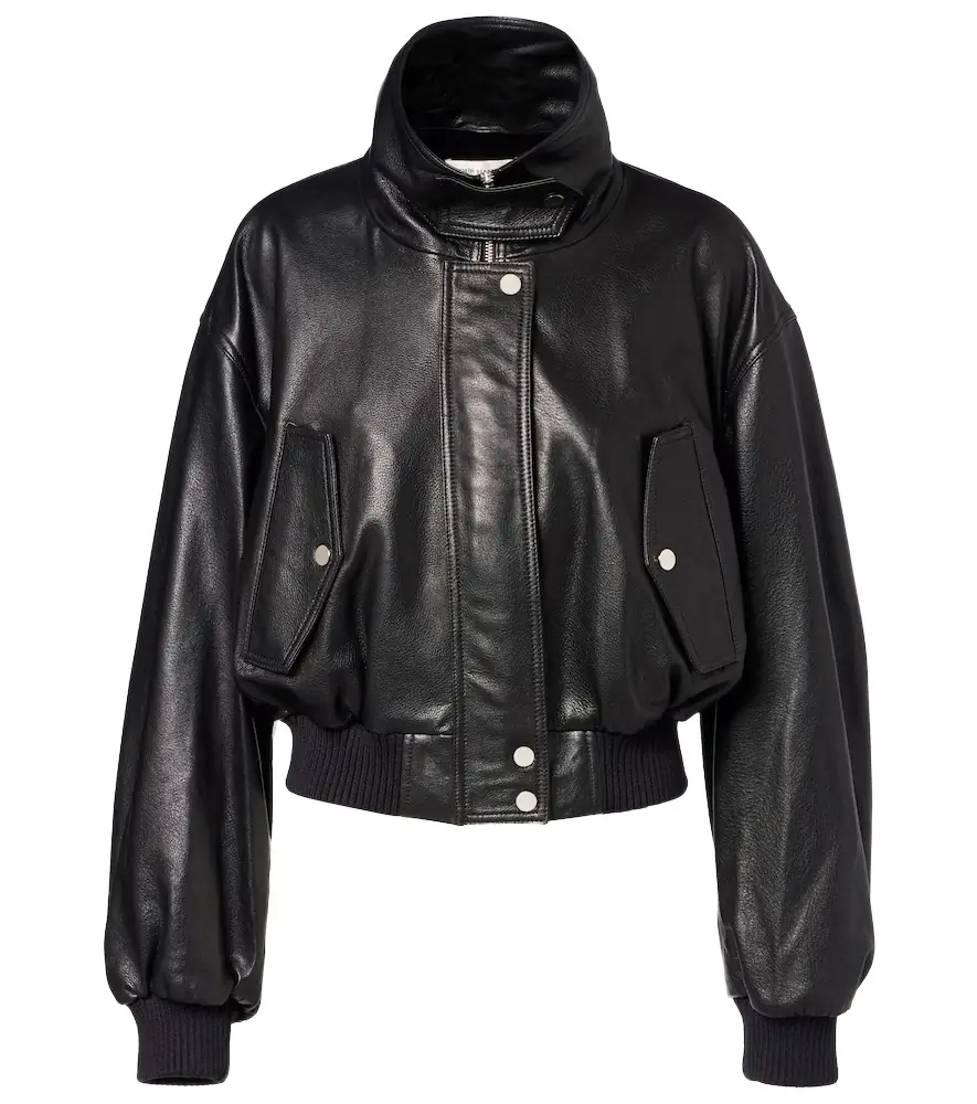 Nour Hammour Briar leather bomber jacket