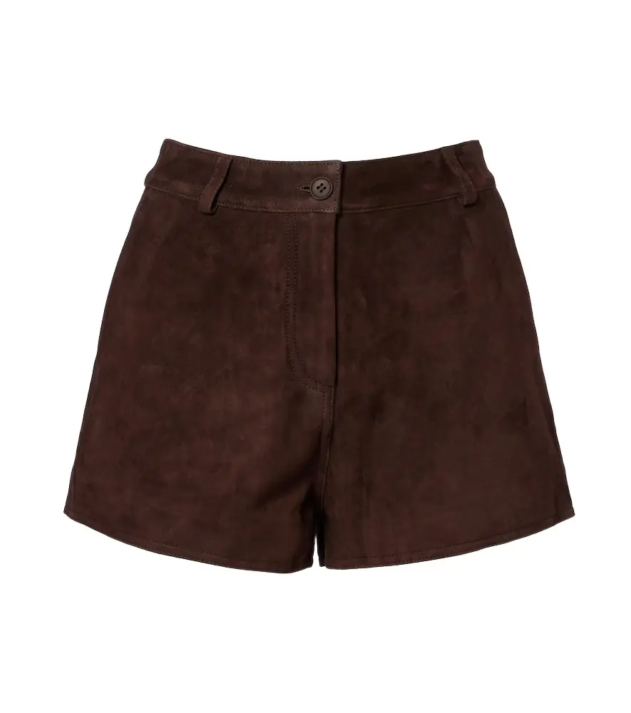 Nour Hammour Leontine suede shorts