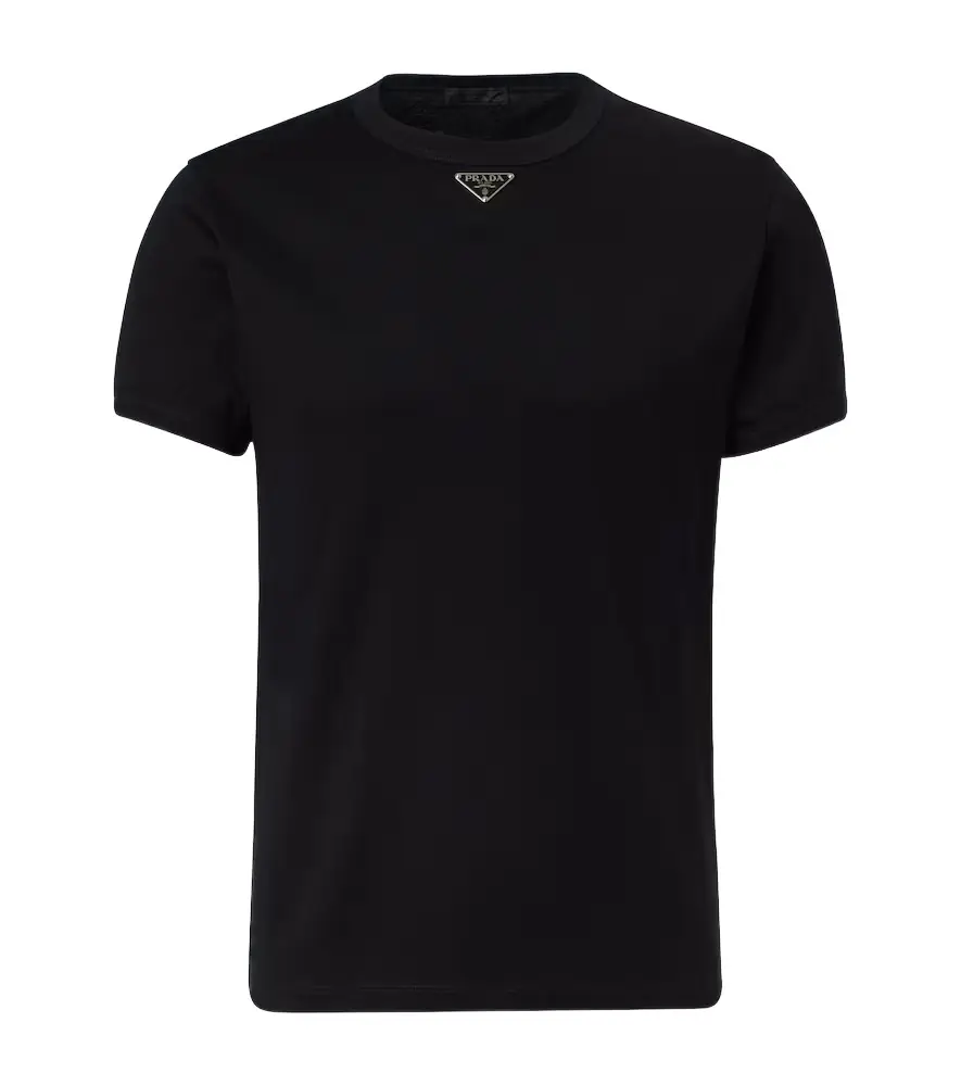 Prada Triangle cotton jersey T-shirt