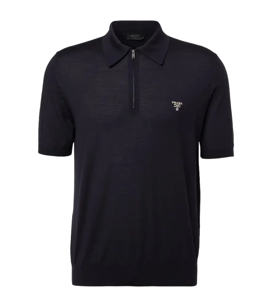 Prada Logo virgin wool polo shirt