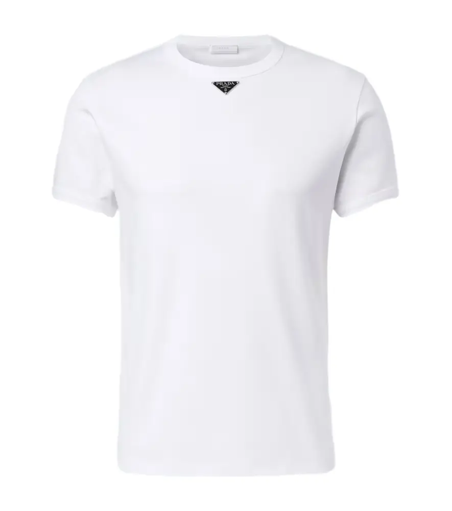 Prada Triangle cotton jersey T-shirt
