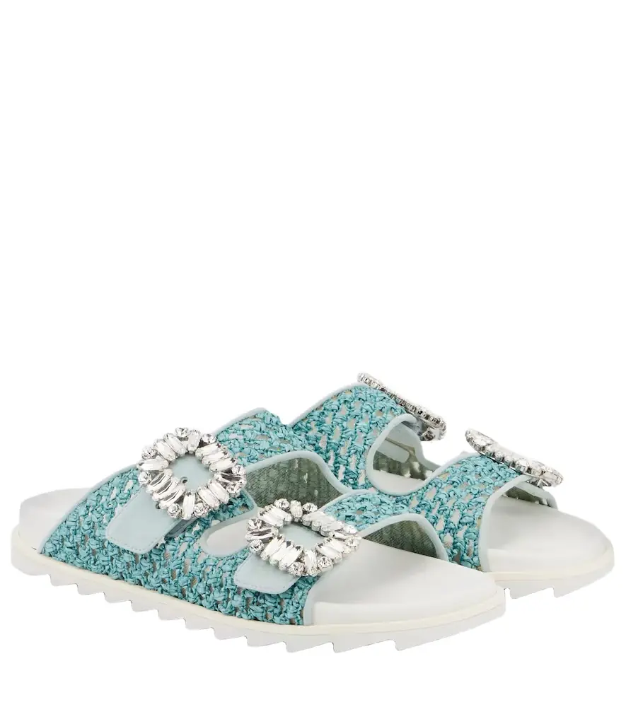 Roger Vivier Slidy Viv' crystal-embellished sandals