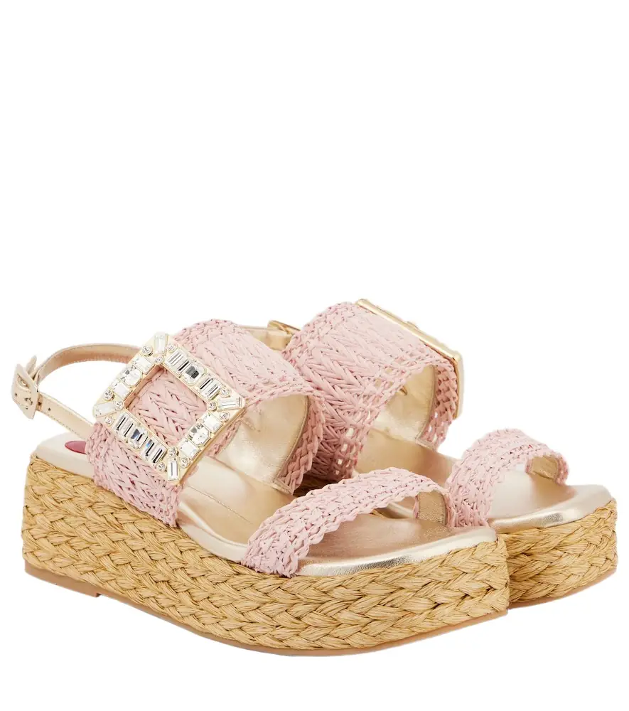 Roger Vivier Espa 60 raffia platform sandals - Women's Shoes