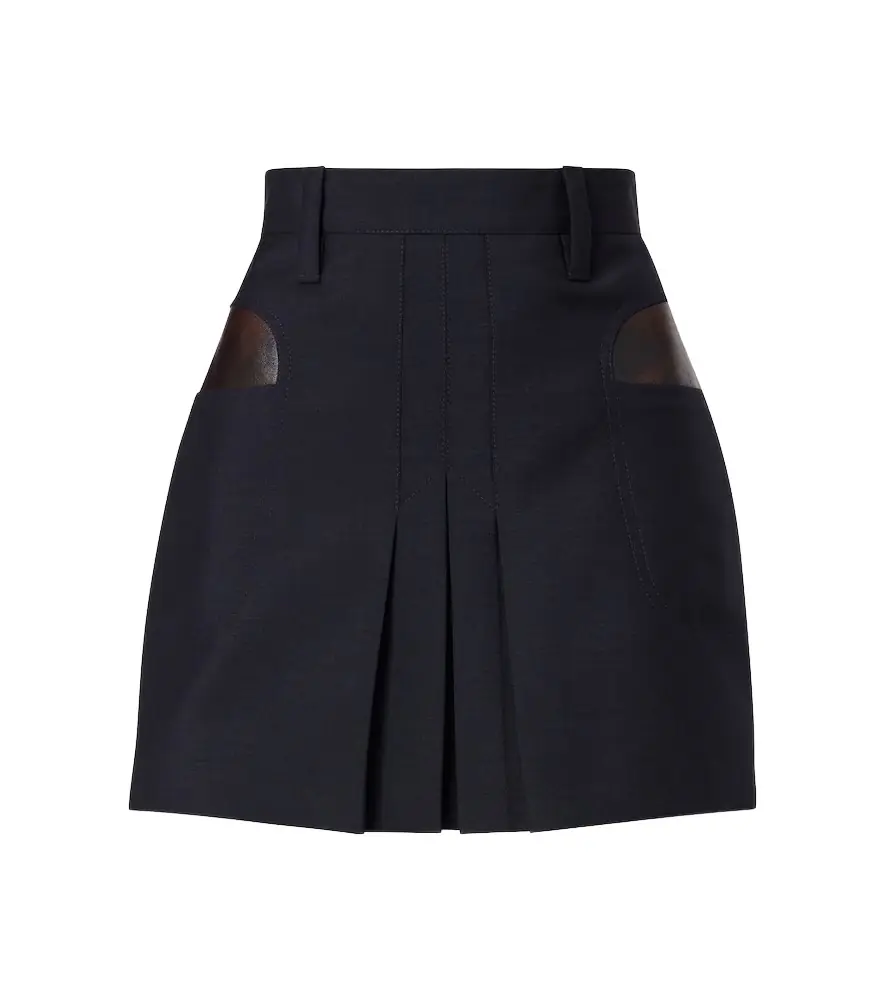 Prada Pleated mohair and wool miniskirt
