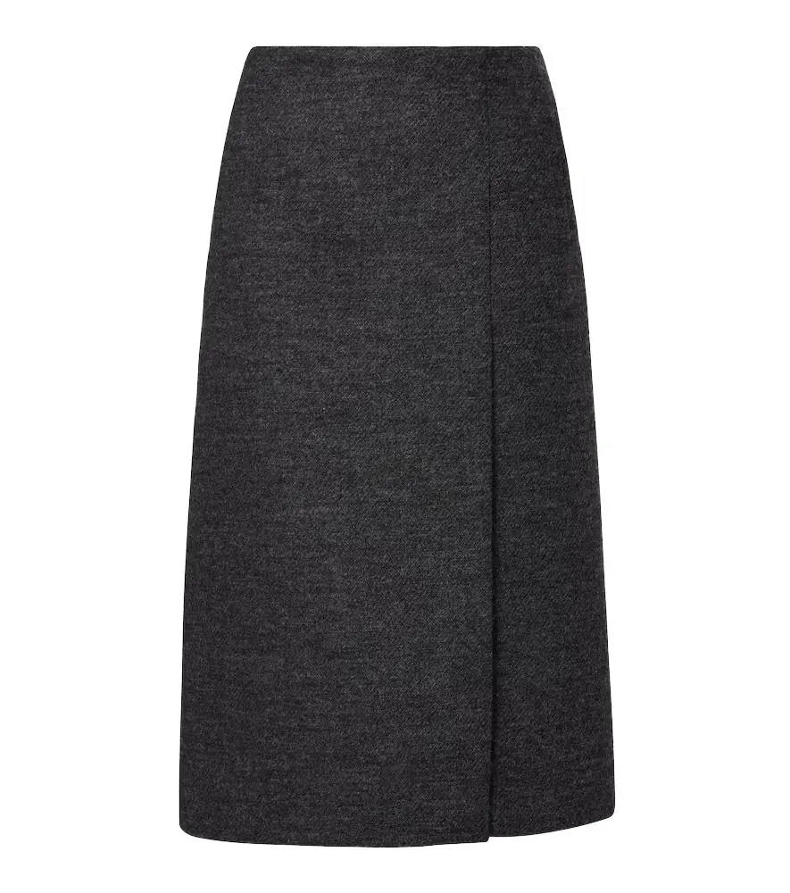 Prada Virgin wool midi skirt