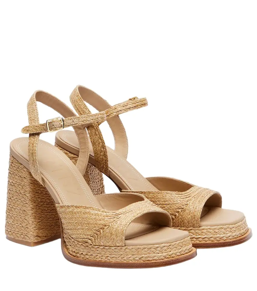 Souliers Martinez Gracia 95 raffia platform sandals