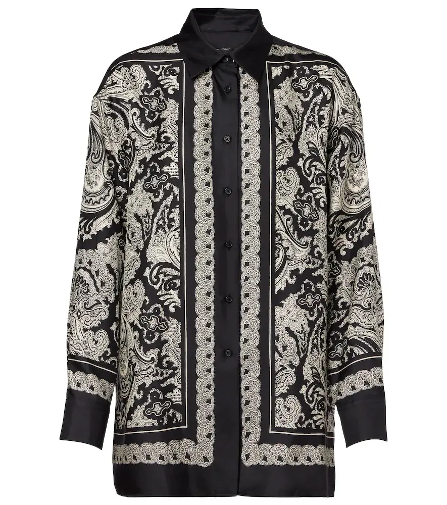 Nili Lotan Alfie paisley silk twill shirt