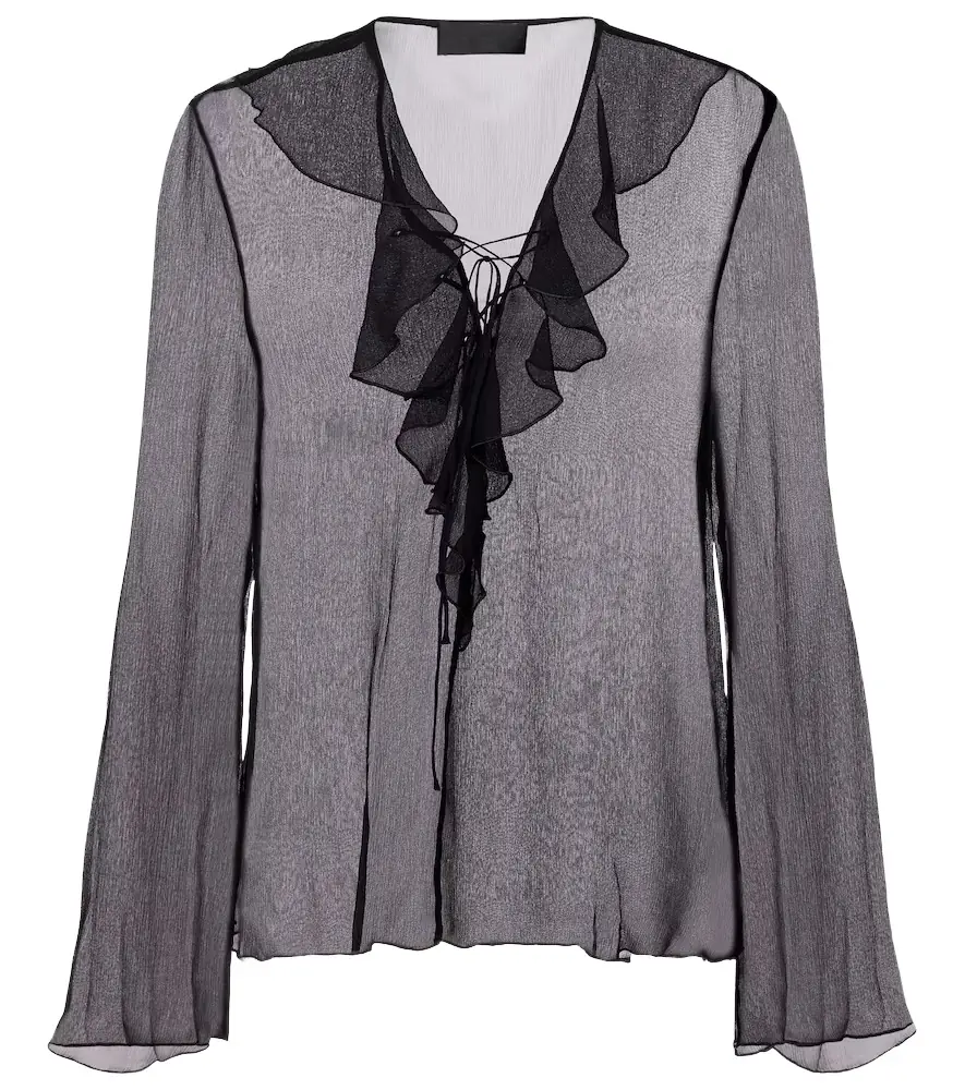 Nili Lotan Gisella ruffled silk chiffon blouse