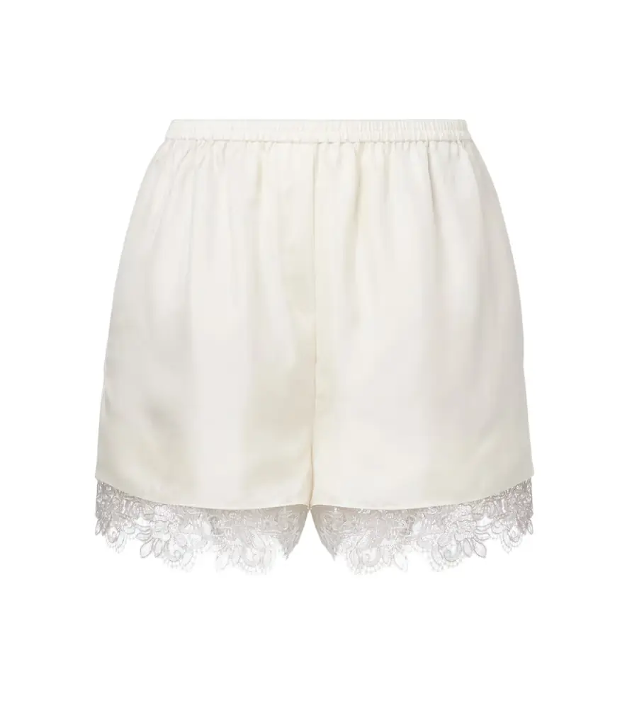 Rohe Róhe Lace-trimmed silk shorts
