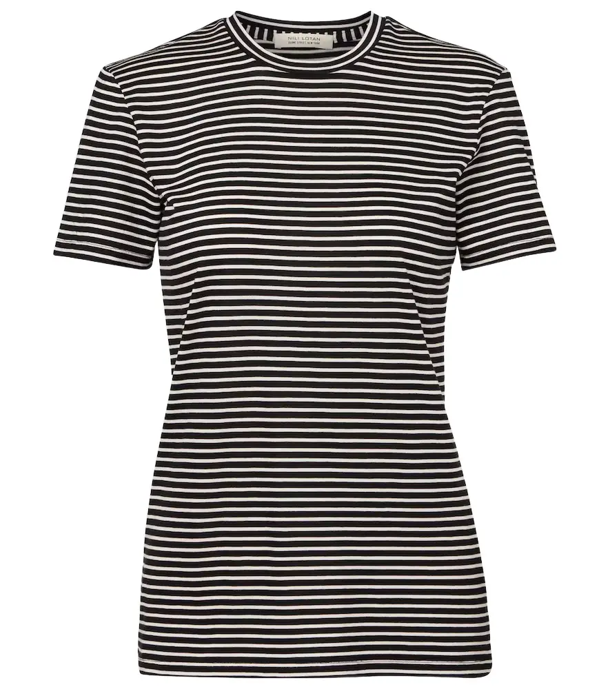 Nili Lotan Lana striped cotton-blend T-shirt