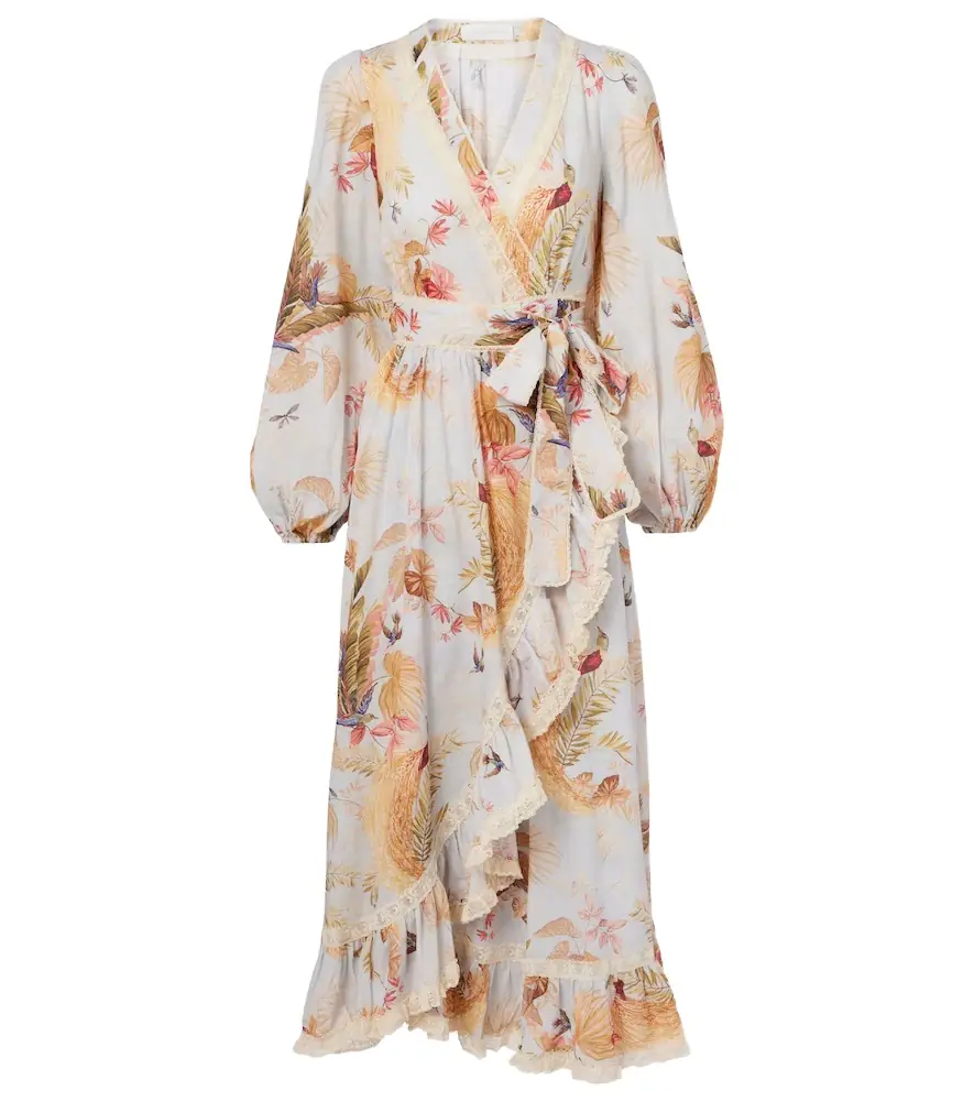 Zimmermann Ascension floral ruffled cotton midi dress