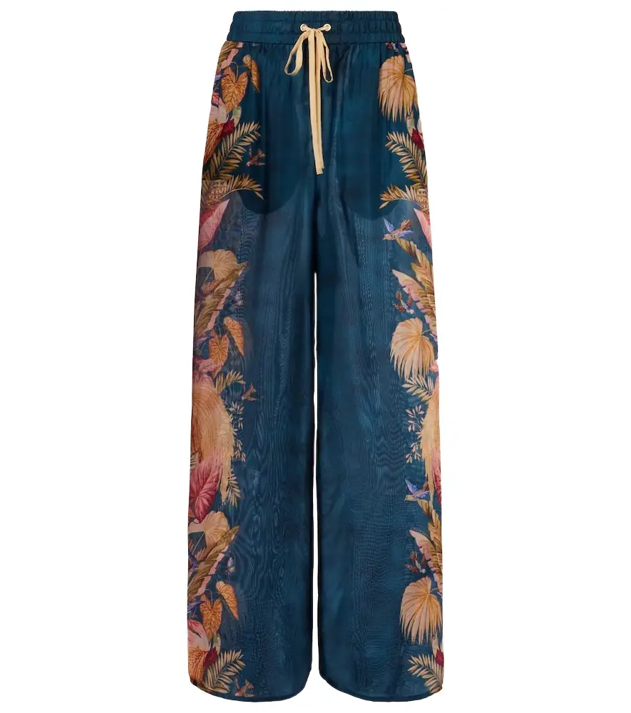 Zimmermann Ascension floral silk wide-leg pants