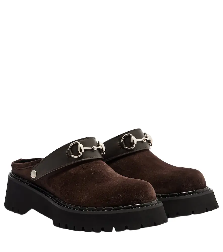 Gucci Horsebit suede mules