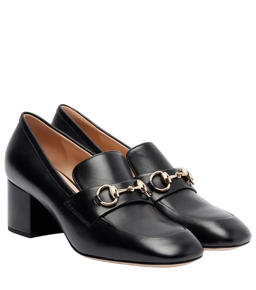 Gucci Lady Horsebit leather loafer pumps