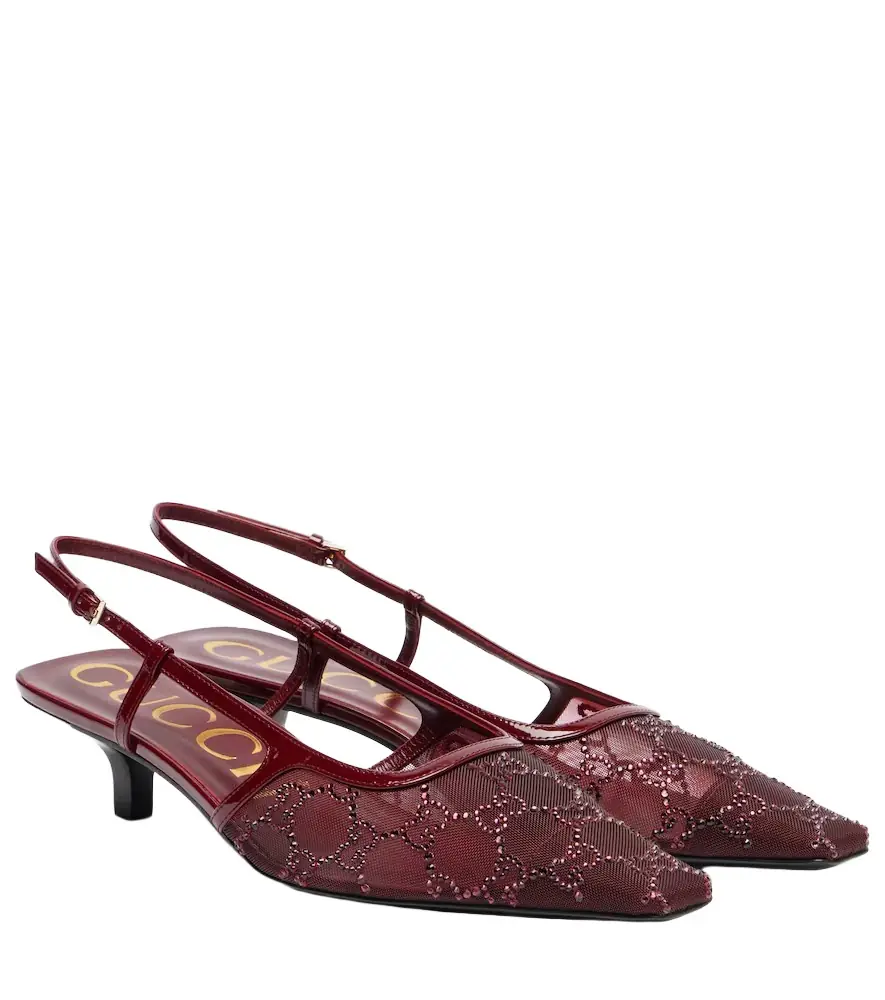 Gucci GG Demi mesh slingback pumps