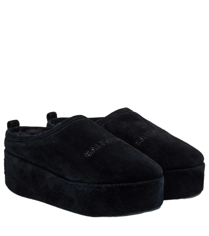 Balenciaga Alaska suede platform mules