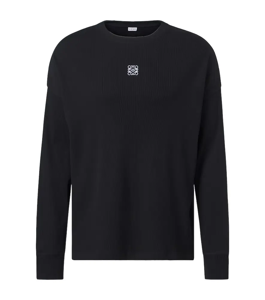 Loewe Anagram ribbed-knit cotton T-shirt
