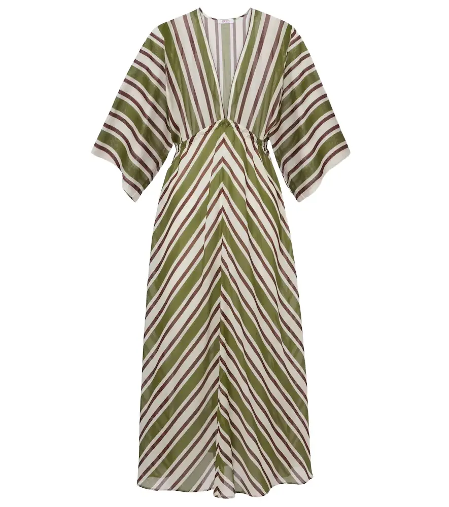 Eres Summer striped cotton voile kaftan