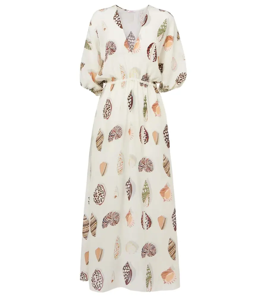 Eres Coffea printed silk midi dress