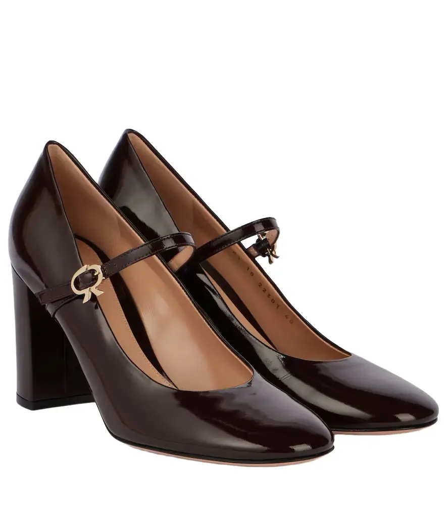 Gianvito Rossi 85 patent leather Mary Jane pumps
