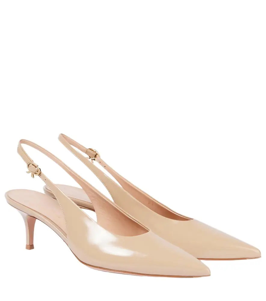 Gianvito Rossi Robbie 55 patent leather slingback pumps