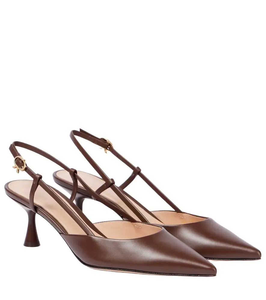 Gianvito Rossi Ascent 55 leather slingback pumps