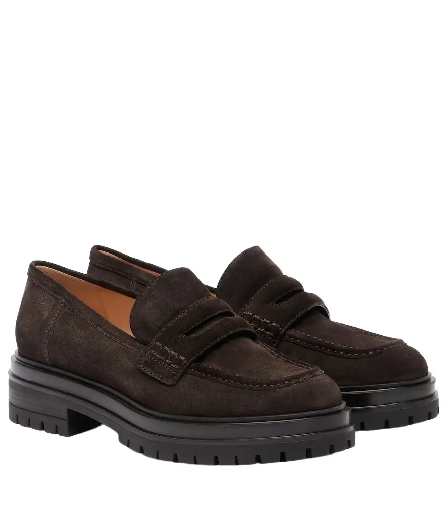 Gianvito Rossi Davis suede penny loafers
