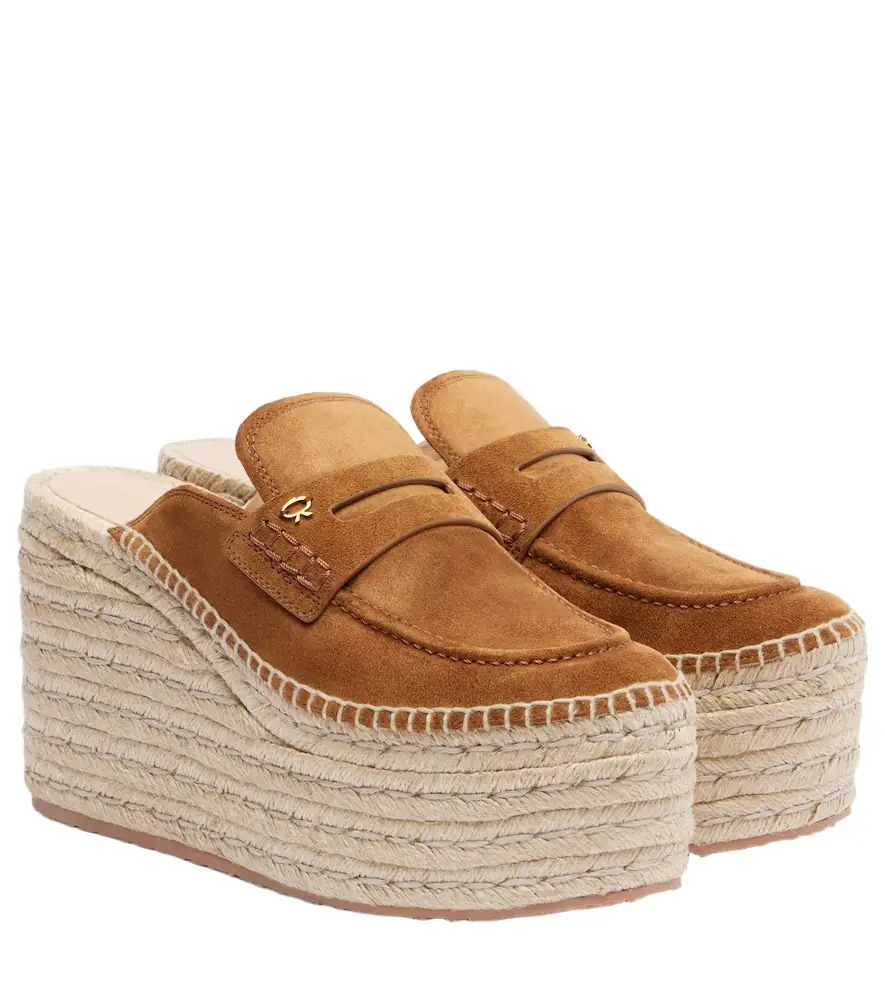 Gianvito Rossi Maxilla suede espadrille wedges