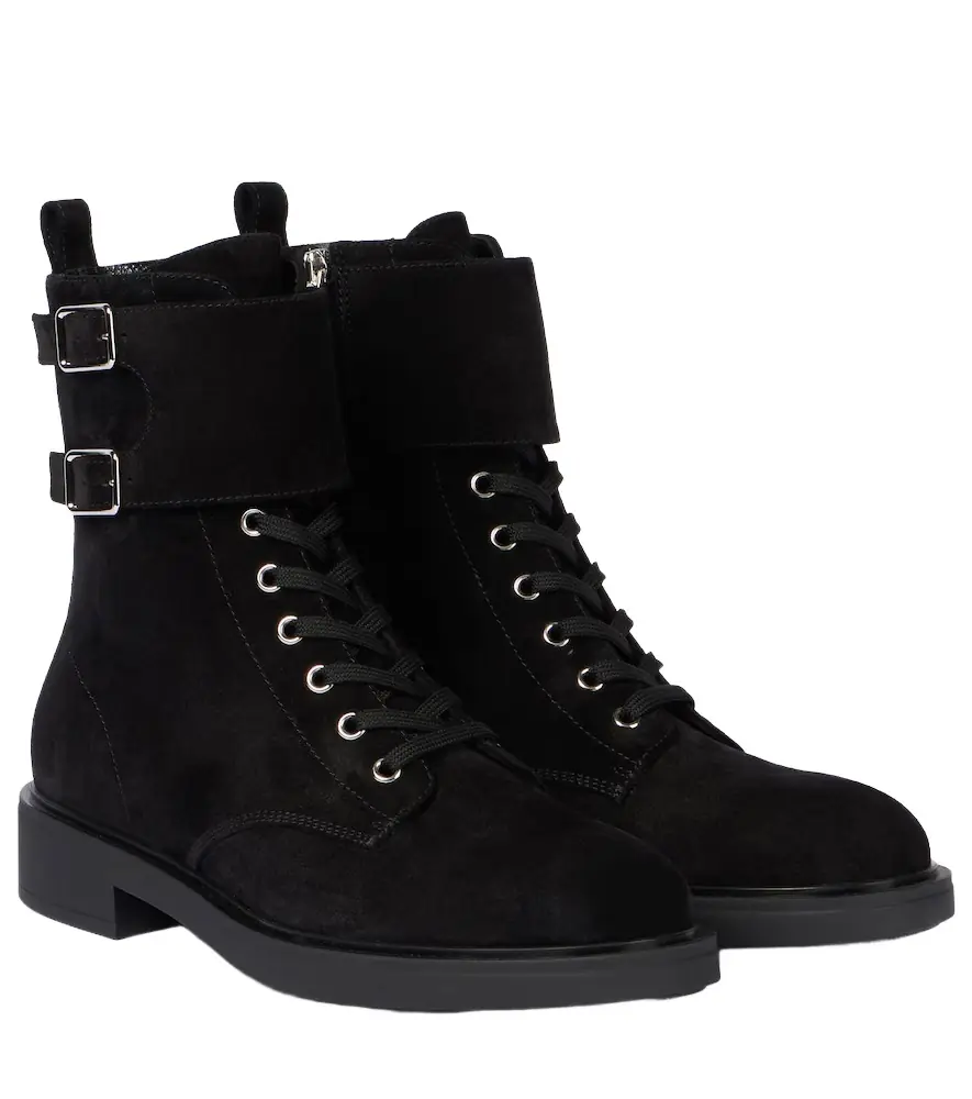 Gianvito Rossi Ripley suede combat boots