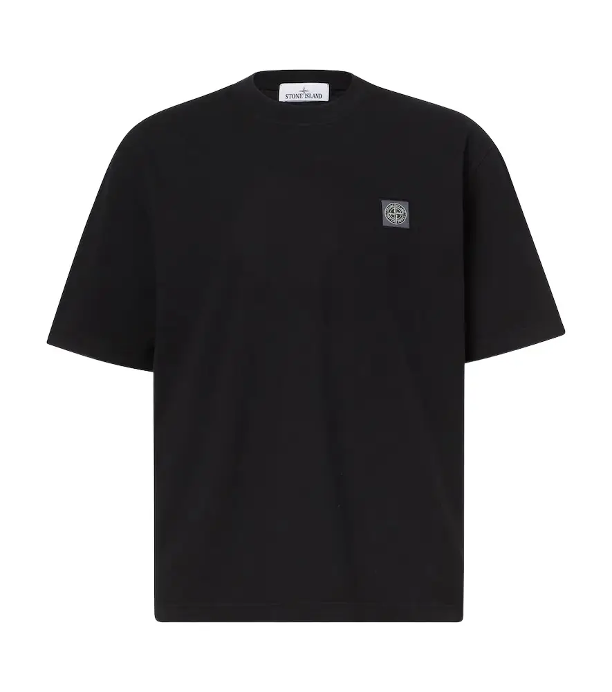 Stone Island Embroidered cotton jersey T-shirt
