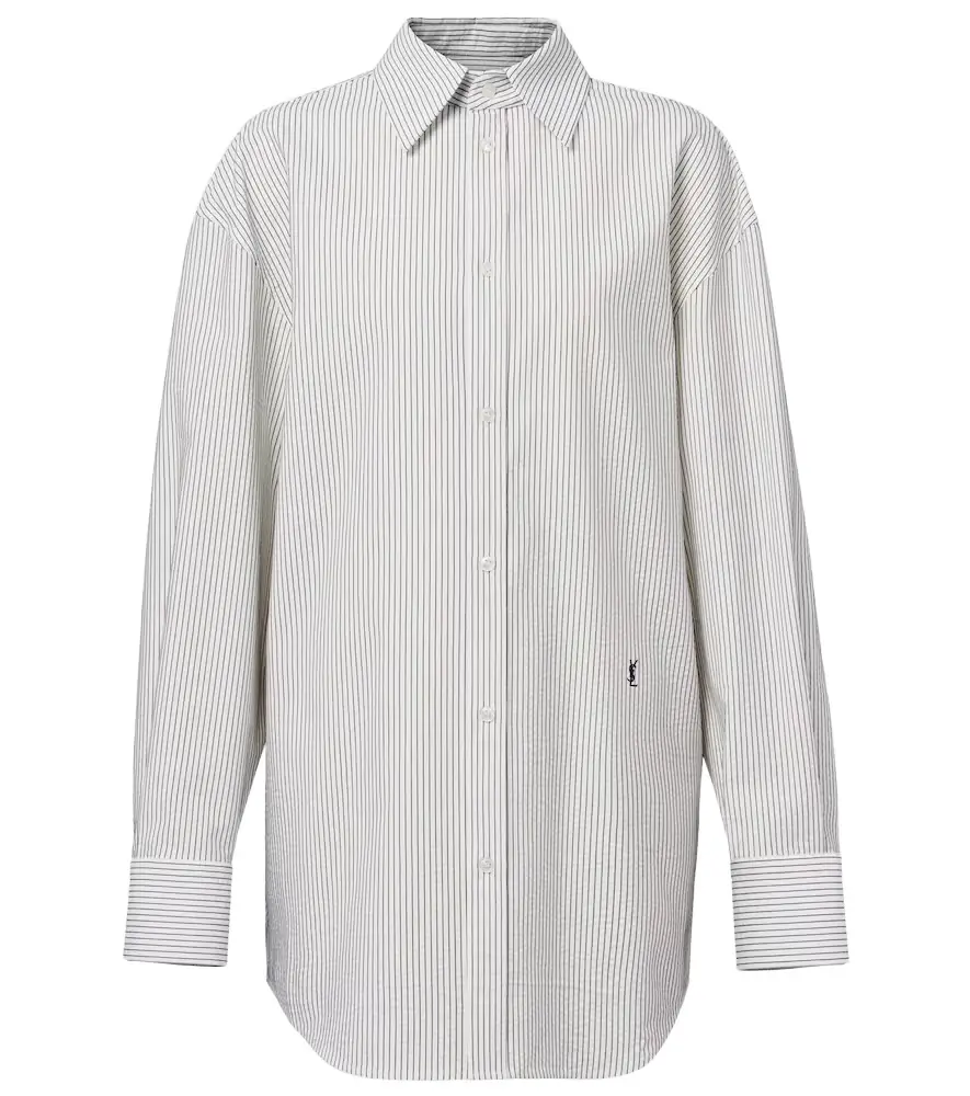 Saint Laurent Cassandre striped cotton shirt