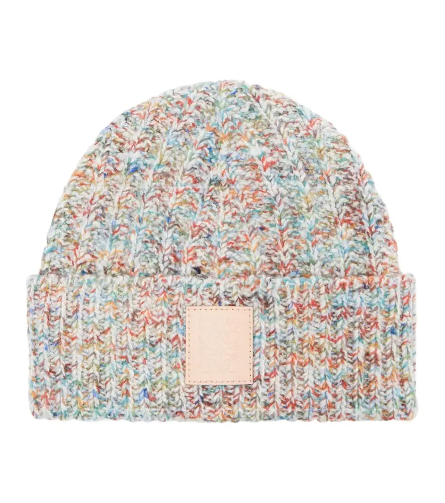 Loewe Logo wool and cashmere-blend beanie