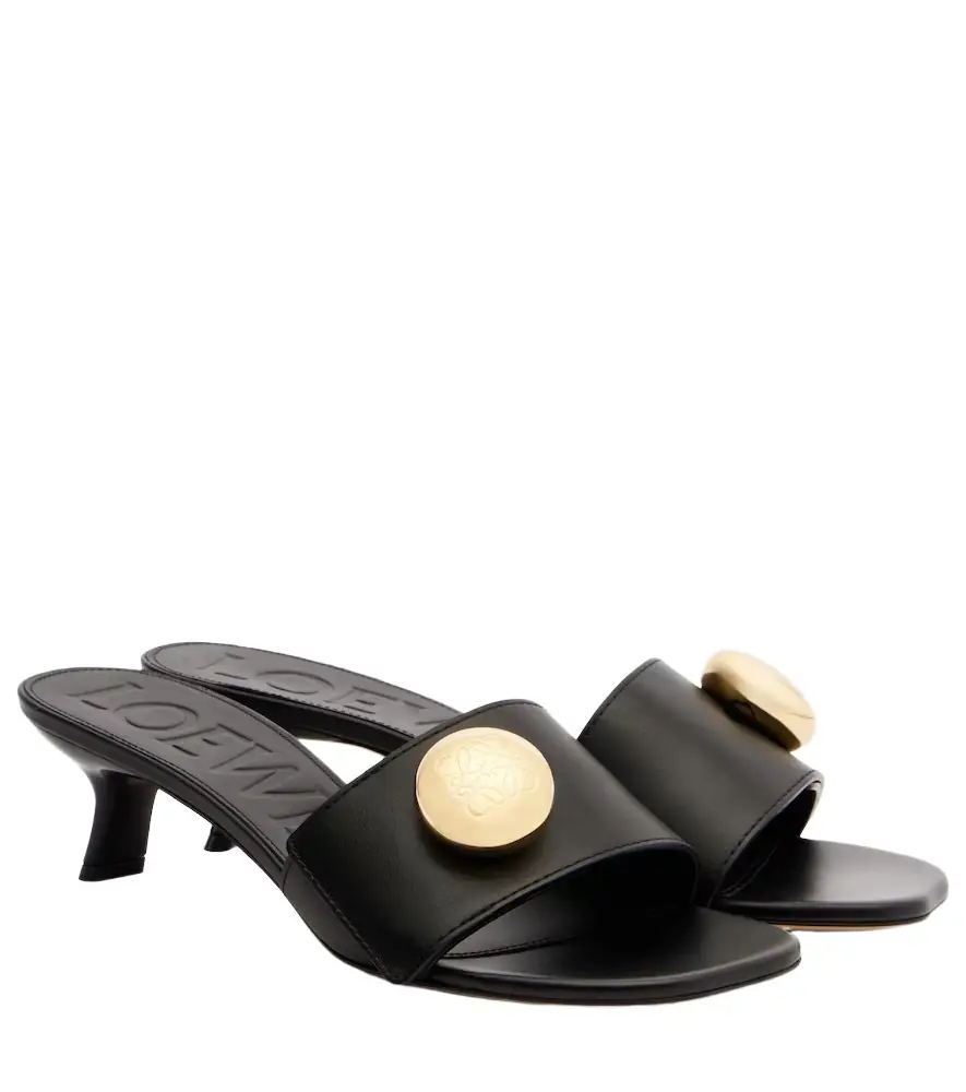 Loewe Pebble 45 leather mules