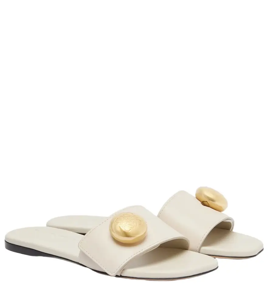 Loewe Pebble leather slides