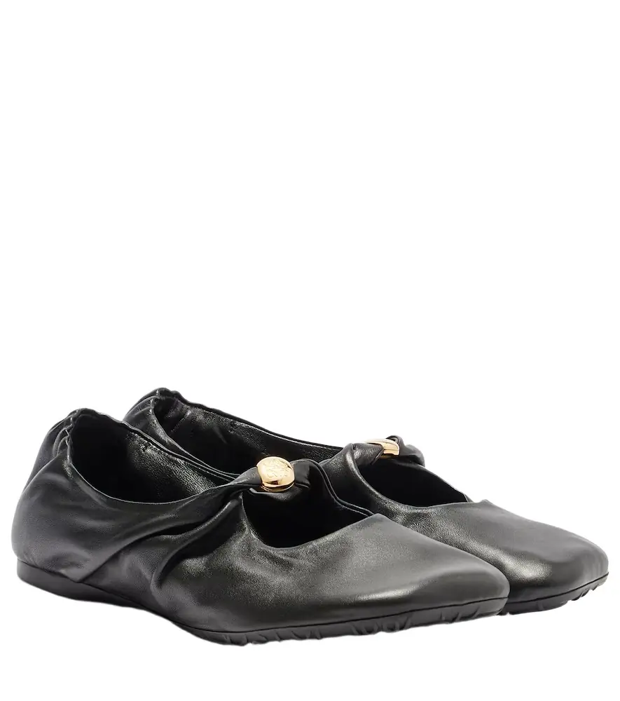 Loewe Pebble Soft leather Mary Jane flats