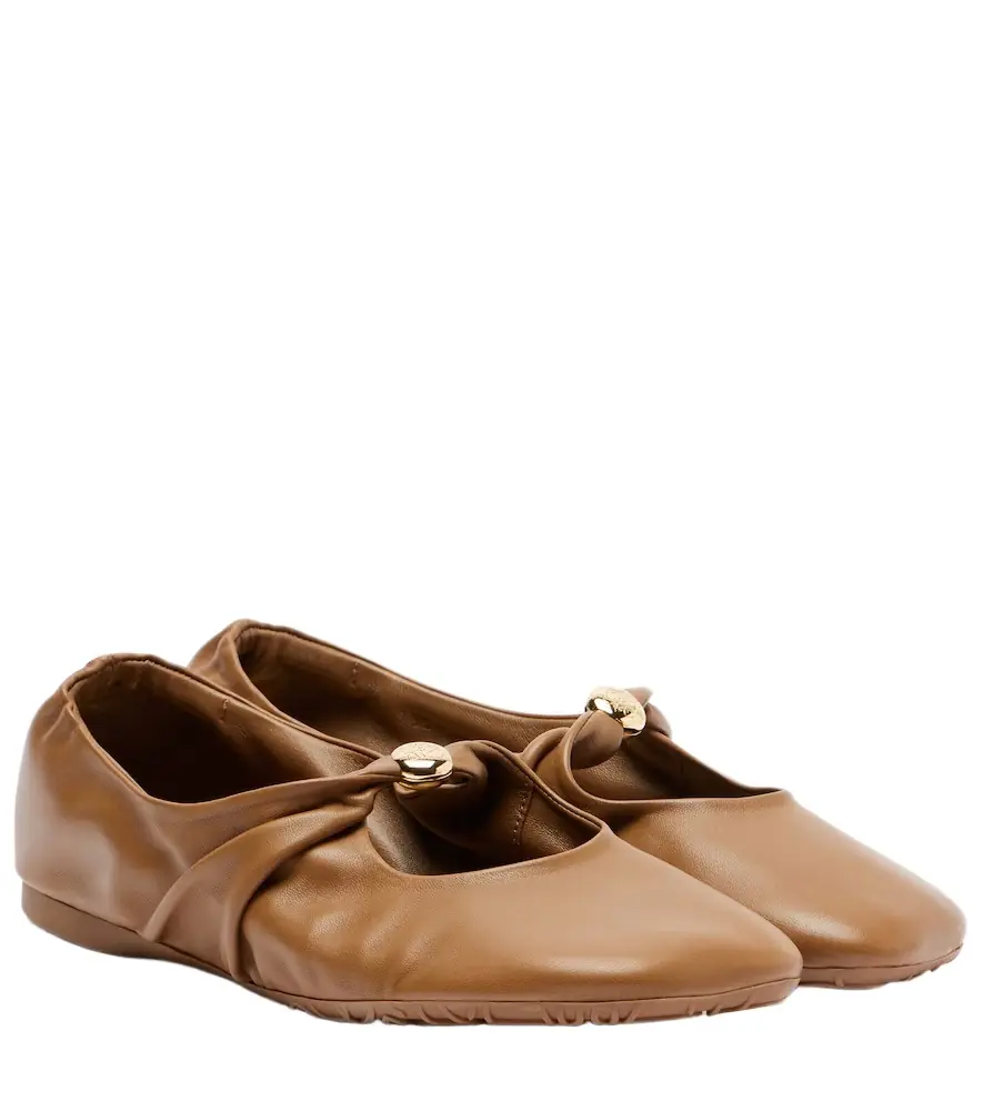 Loewe Pebble leather ballet flats