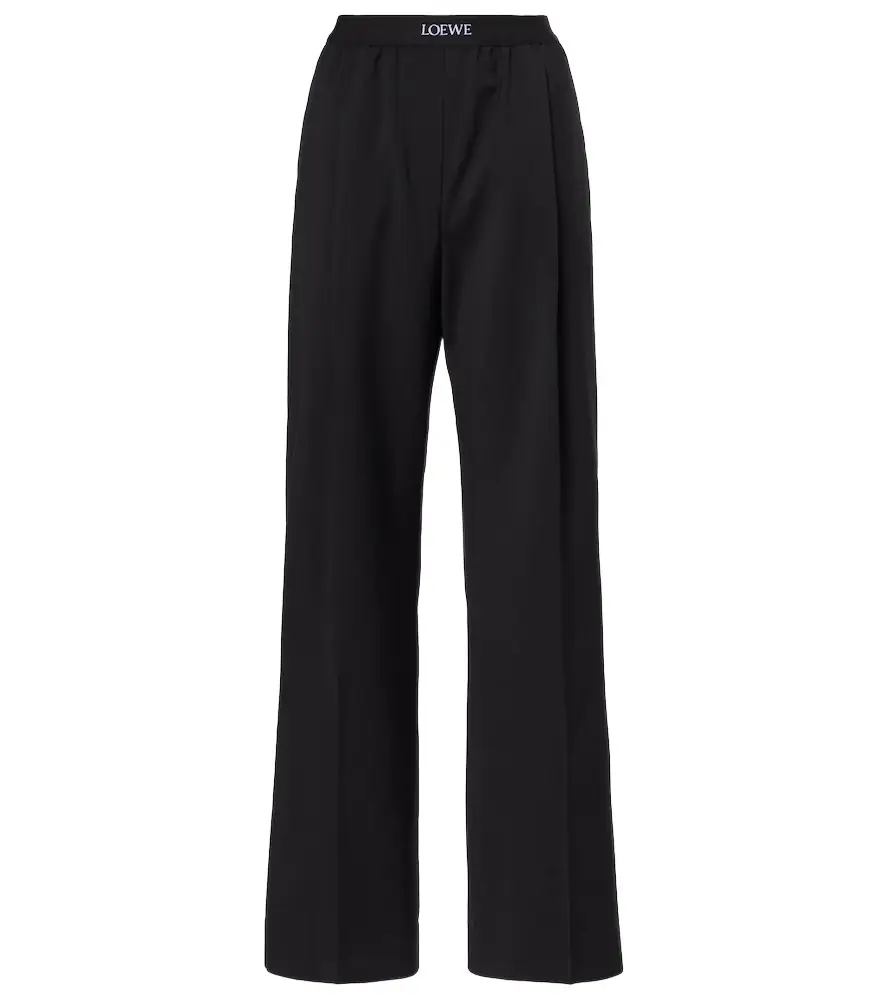 Loewe Logo wool mid-rise straight pants
