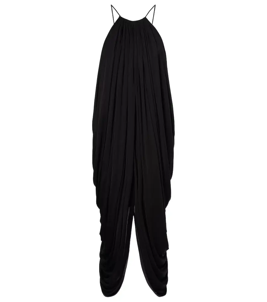 Loewe Draped open-back silk midi dress