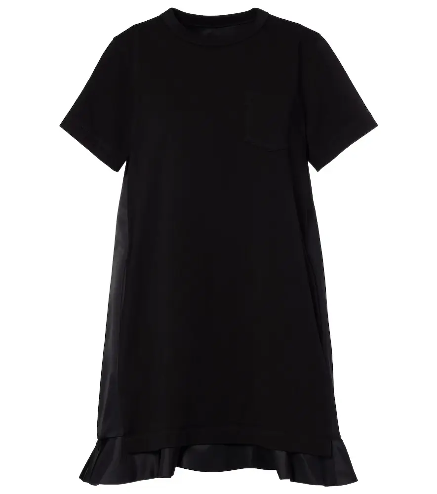 Sacai Ruffled cotton minidress